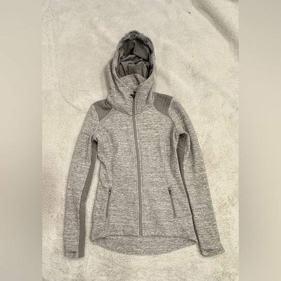 Athleta Stronger Hoodie Full Zip Up Sweatshirt Jacket Gray XXS - Picture 1 of 5